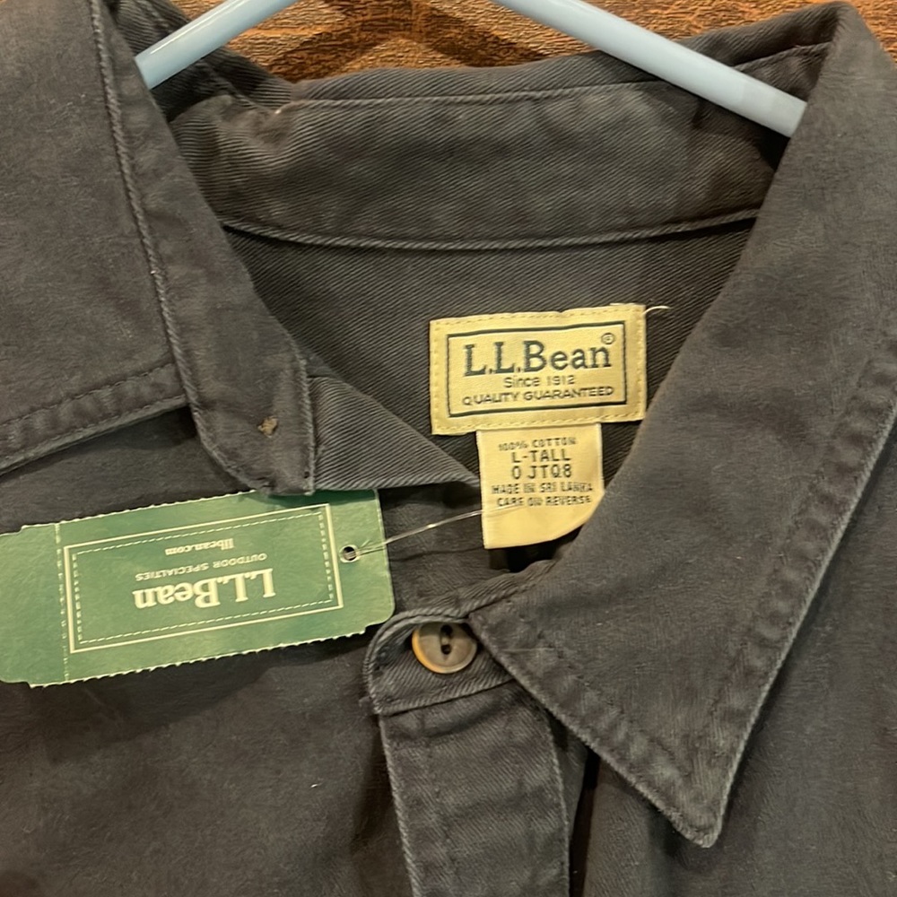 Ll Bean Blue Button Down With Pockets - image 2